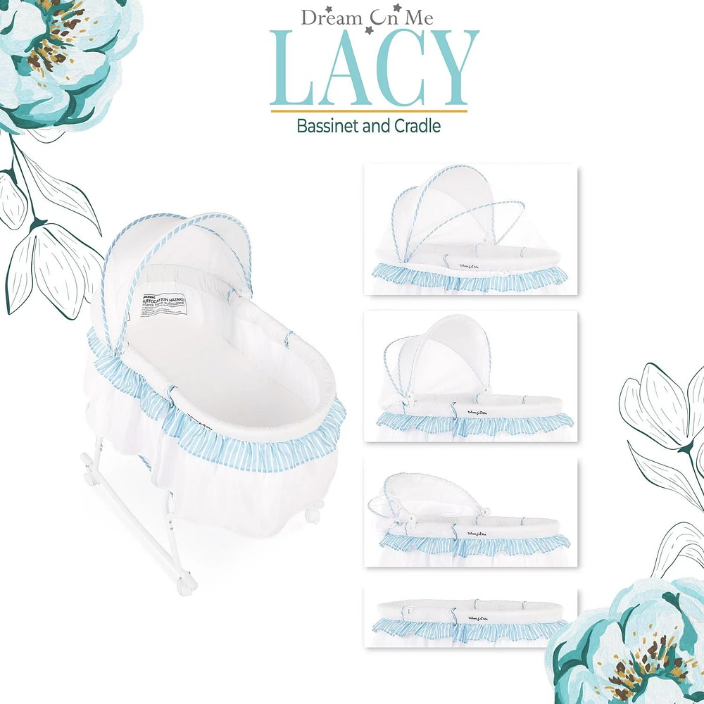 Dream On Me Lacy, Portable 2-in-1 Bassinet and Cradle, #442