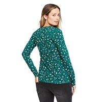 Paisley Sky Maternity Long Sleeve Crew Neck Tee