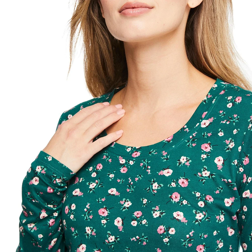 Paisley Sky Maternity Long Sleeve Crew Neck Tee