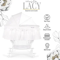 Dream On Me Lacy, Portable 2-in-1 Bassinet and Cradle, #442