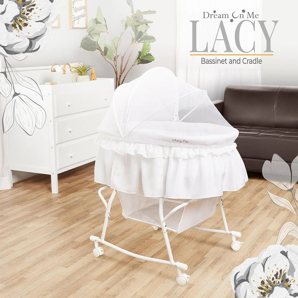 Dream On Me Lacy, Portable 2-in-1 Bassinet and Cradle, #442