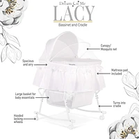 Dream On Me Lacy, Portable 2-in-1 Bassinet and Cradle, #442