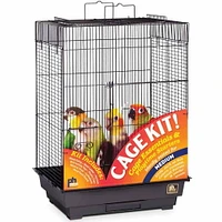 Prevue Pet Playtop Bird Cage Starter Kit Black