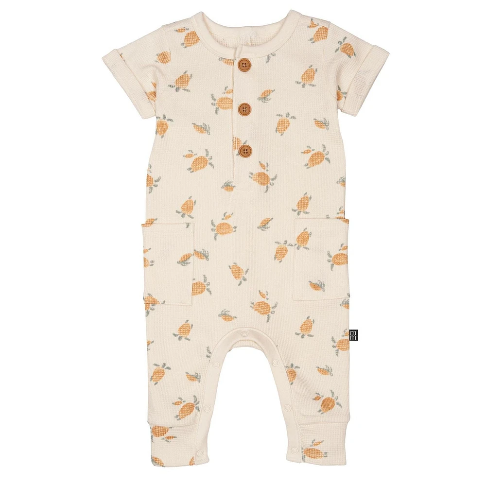 Modern Moments by Gerber - Short Sleeve Long Leg Romper - Cream Turtles