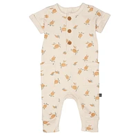 Modern Moments by Gerber - Short Sleeve Long Leg Romper - Cream Turtles