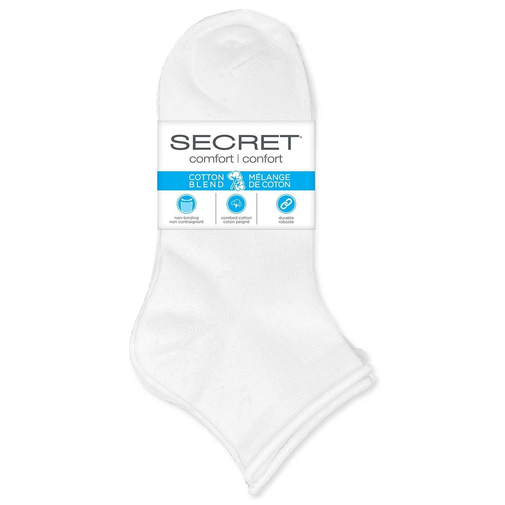 Secret® Ladies 3pk Comfort Top Quarter Socks, Fits shoe sizes 6-10