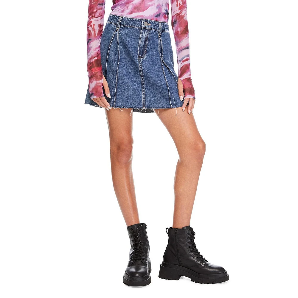 My Sister's Closet Girls' Pleated Denim Skirt