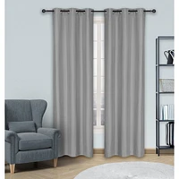 Safdie & Co. Curtain 2PK 84L Blackout Textured Grey