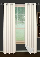 Safdie & Co. Curtain 2PK 84L Brick Blackout Ivory