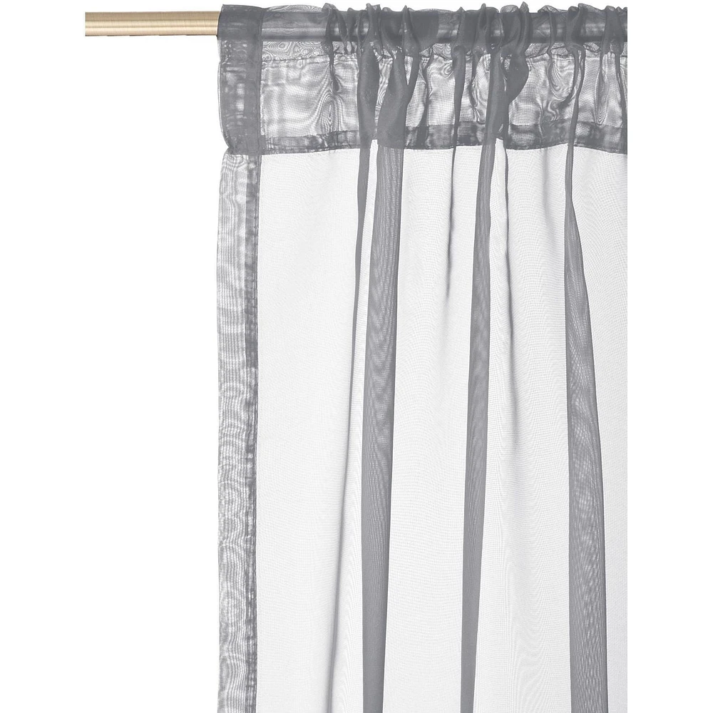 Safdie & Co. Curtain 2PK 86L Sheer Grey