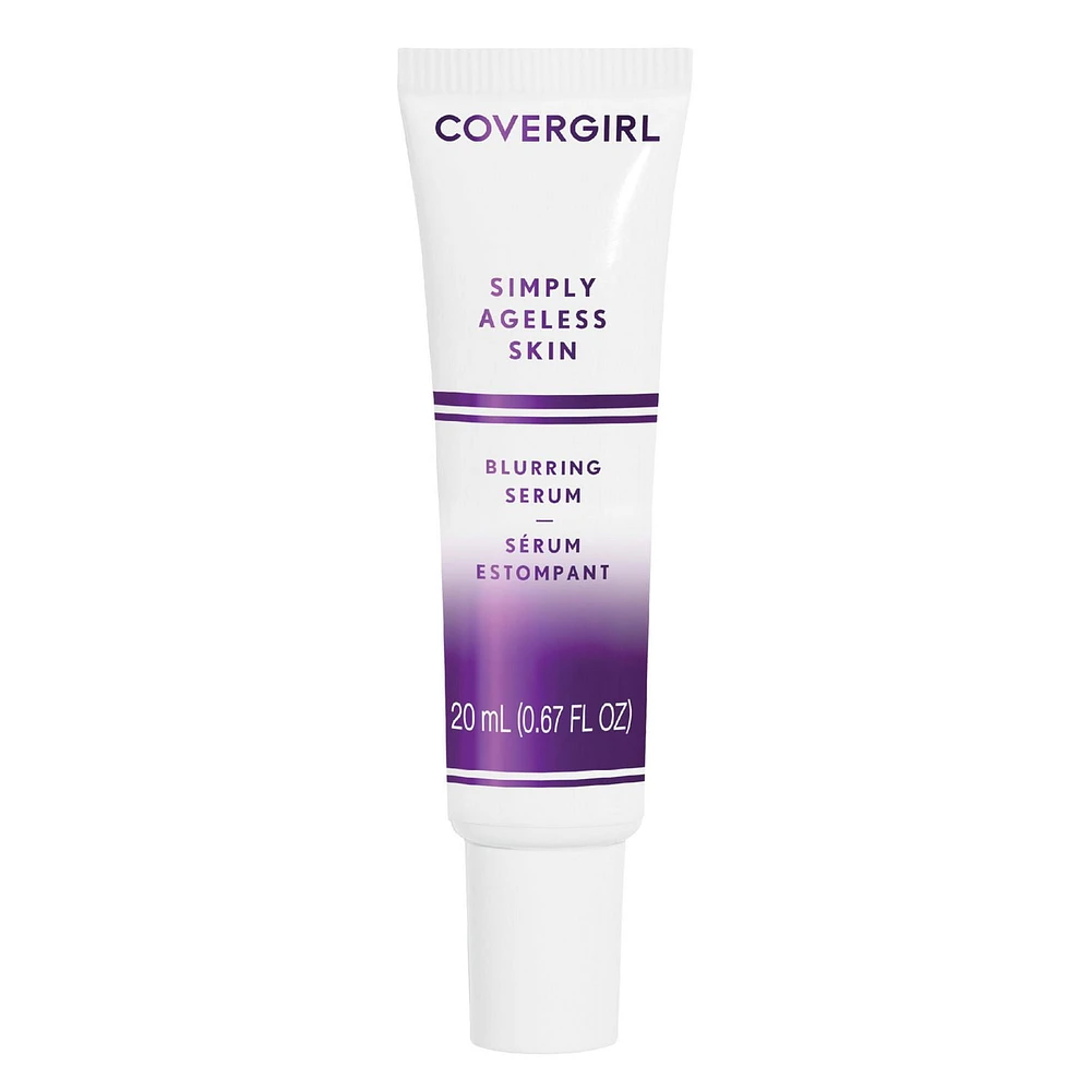 COVERGIRL Simply Ageless Blurring Serum, reduces appearance of fine lines, infused with vitamins A & E, argan oil, coconut oil, 100% Cruelty-Free, Hydrating Serum