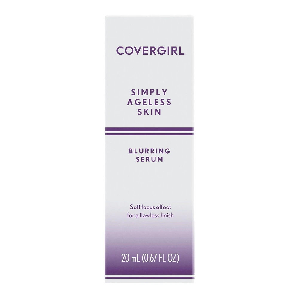 COVERGIRL Simply Ageless Blurring Serum, reduces appearance of fine lines, infused with vitamins A & E, argan oil, coconut oil, 100% Cruelty-Free, Hydrating Serum