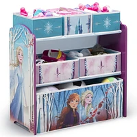 Solution pour salle de jeux de le Reine des Neiges II 4 pièces par Delta Children - L'ensemble comprend une table et 2 chaises et un organisateur de jouets à 6 bacs