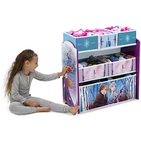Solution pour salle de jeux de le Reine des Neiges II 4 pièces par Delta Children - L'ensemble comprend une table et 2 chaises et un organisateur de jouets à 6 bacs