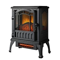 Mainstays Black 1500w 2-Setting 3D Electric Stove Heater with Life-like Flame, electric stove heater