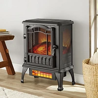 Mainstays Black 1500w 2-Setting 3D Electric Stove Heater with Life-like Flame, electric stove heater