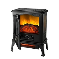 Mainstays Black 1500w 2-Setting 3D Electric Stove Heater with Life-like Flame, electric stove heater