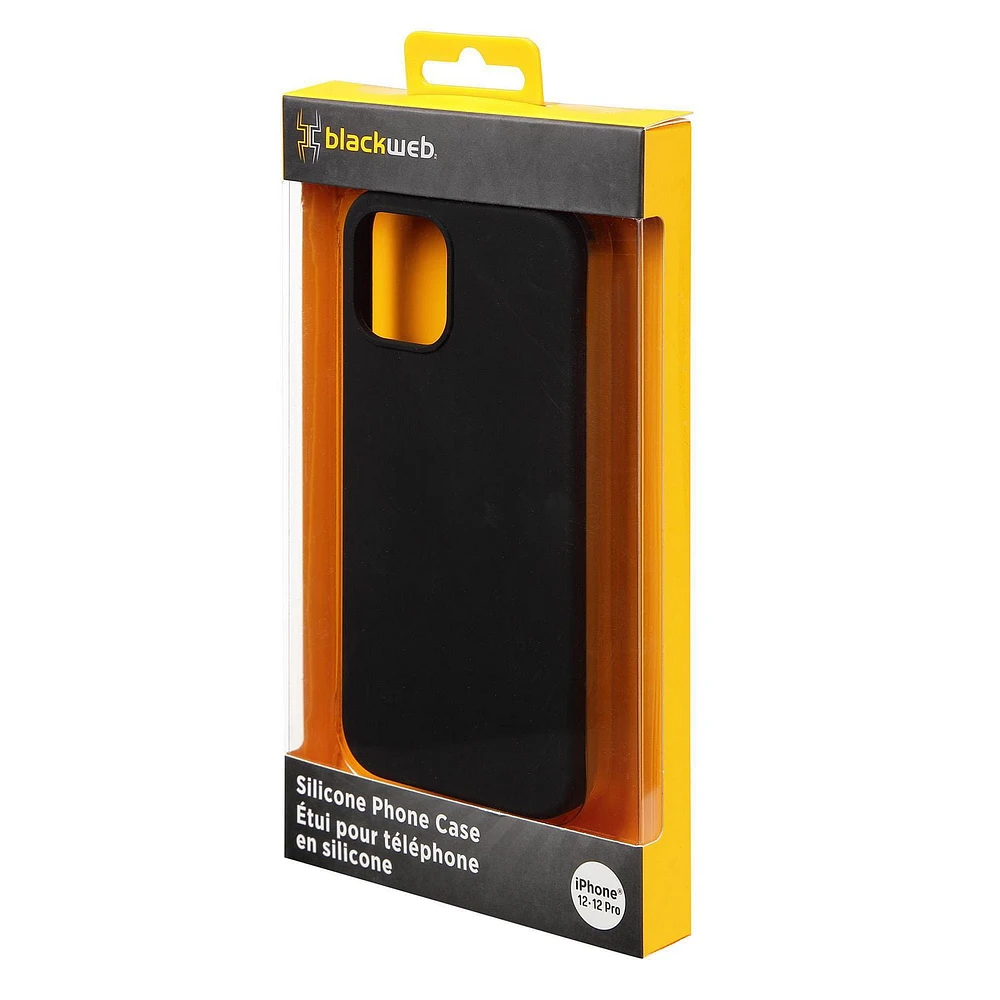 blackweb Hard-Shell Silicone iPhone 12/12 Pro Case (Black)