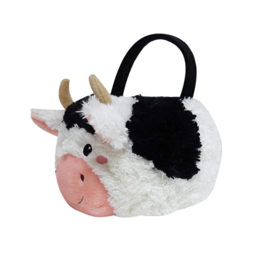 Way To Celebrate Easter Plush 10.5inch Easter Fur Cow Basket