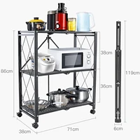 TygerClaw 3-Layer Folding Mobile Steel Shelving Unit