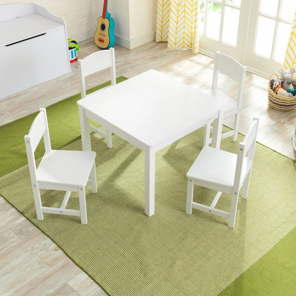 KidKraft Farmhouse Table & 4 Chairs Set - White