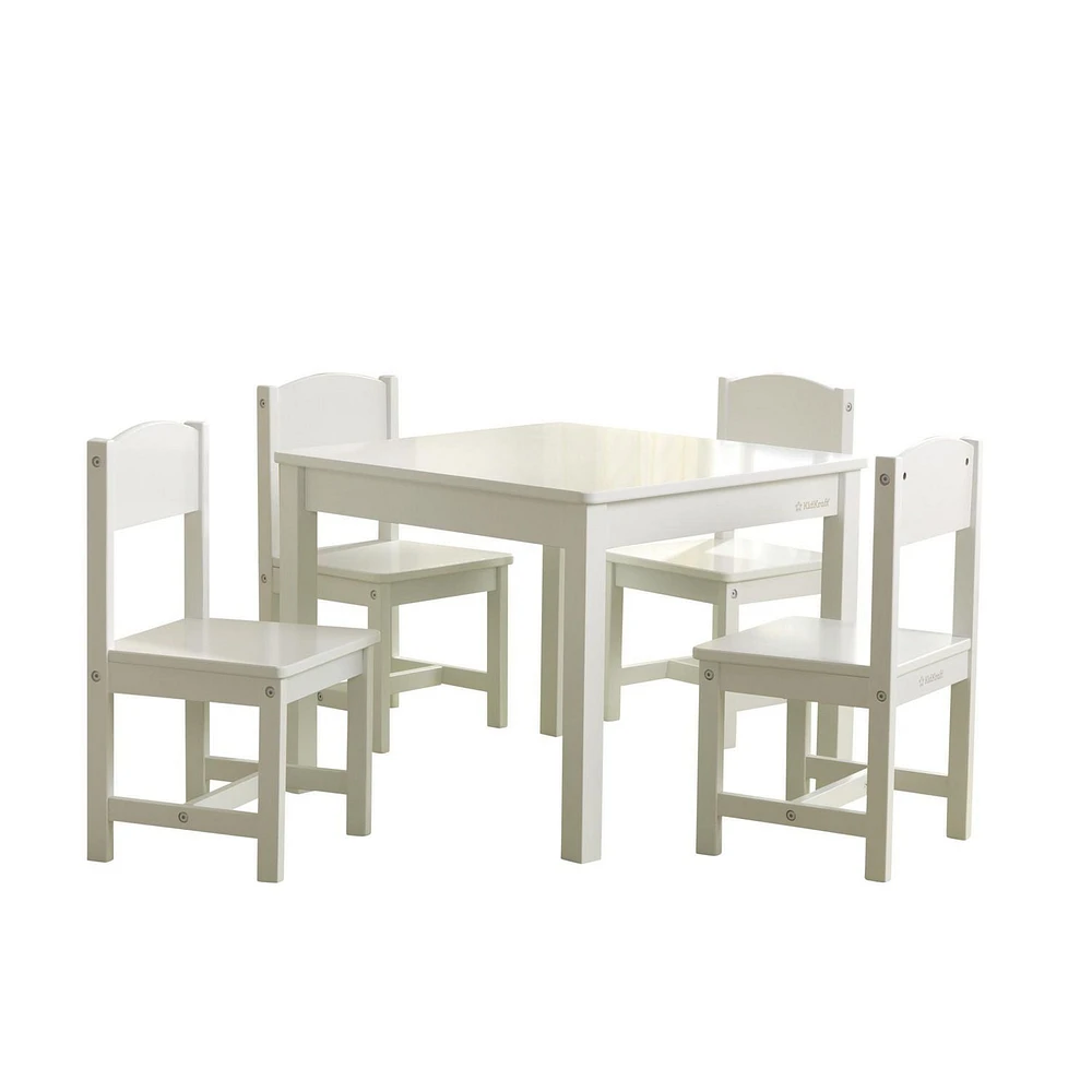 KidKraft Farmhouse Table & 4 Chairs Set - White