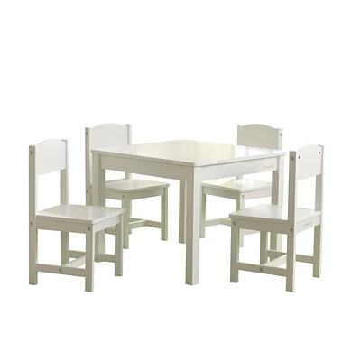 KidKraft Farmhouse Table & 4 Chairs Set - White