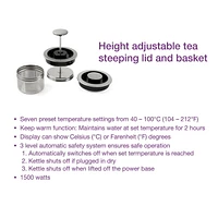 Salton Temperature Control Kettle & Tea Steeper 1.7L, 1500W, GK1758