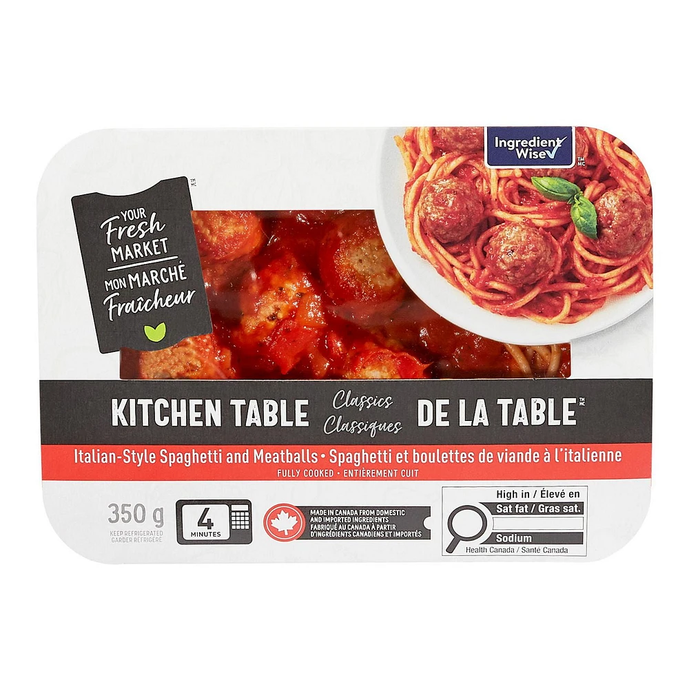 Spaghetti et boulettes de viande à l’italienne Mon marché fraîcheur 350g