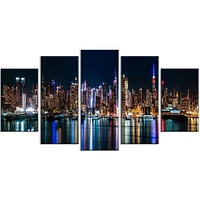 Design Art New York Midtown Night Panorama Extra Large Cityscape Canvas Wall Art Print