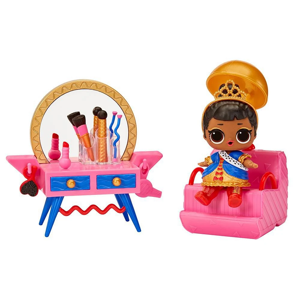 LOL Surprise OMG House of Surprises Beauty Booth Playset with Her Majesty Collectible Doll