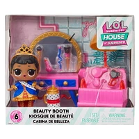 LOL Surprise OMG House of Surprises Beauty Booth Playset with Her Majesty Collectible Doll