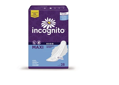 Incognito® Maxi Overnight MaxiMom™ with tabs 28's, For all types of light leakage