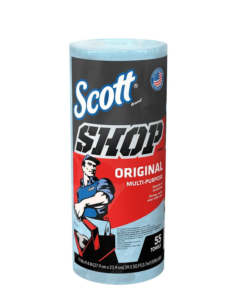 Scott Shop Towel Original Single Roll, 55 Blue Shop Towels