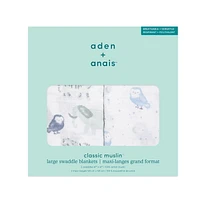 Aden + Anais™ Essentials 2-Pack Swaddles - Cotton Muslin - Time to Dream, Swaddles