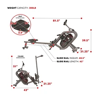 Sunny Health & Fitness Phantom Hydro Water Rowing Machine - SF-RW5910