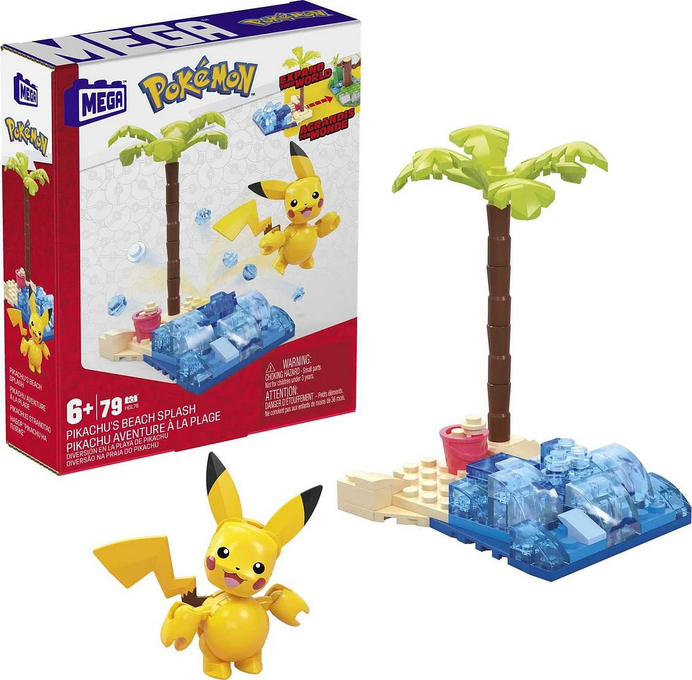 MEGA Pokémon Pikachu's Beach Splash Building Set - 79 bricks