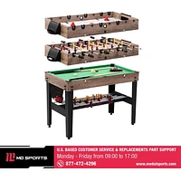 48 in. Combo Game Table, Air Hockey, Foosball and Billiards, Multi Game Table by MD Sports, Air Powered Hockey, Foosball and Billiards