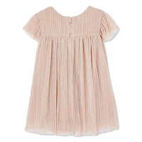 George Baby Girls' Pleated Mesh Dress, Sizes 0-24 months