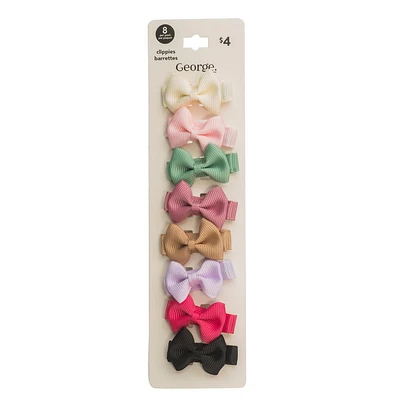 George 8 pack clippies, George 8 piece bow clippies