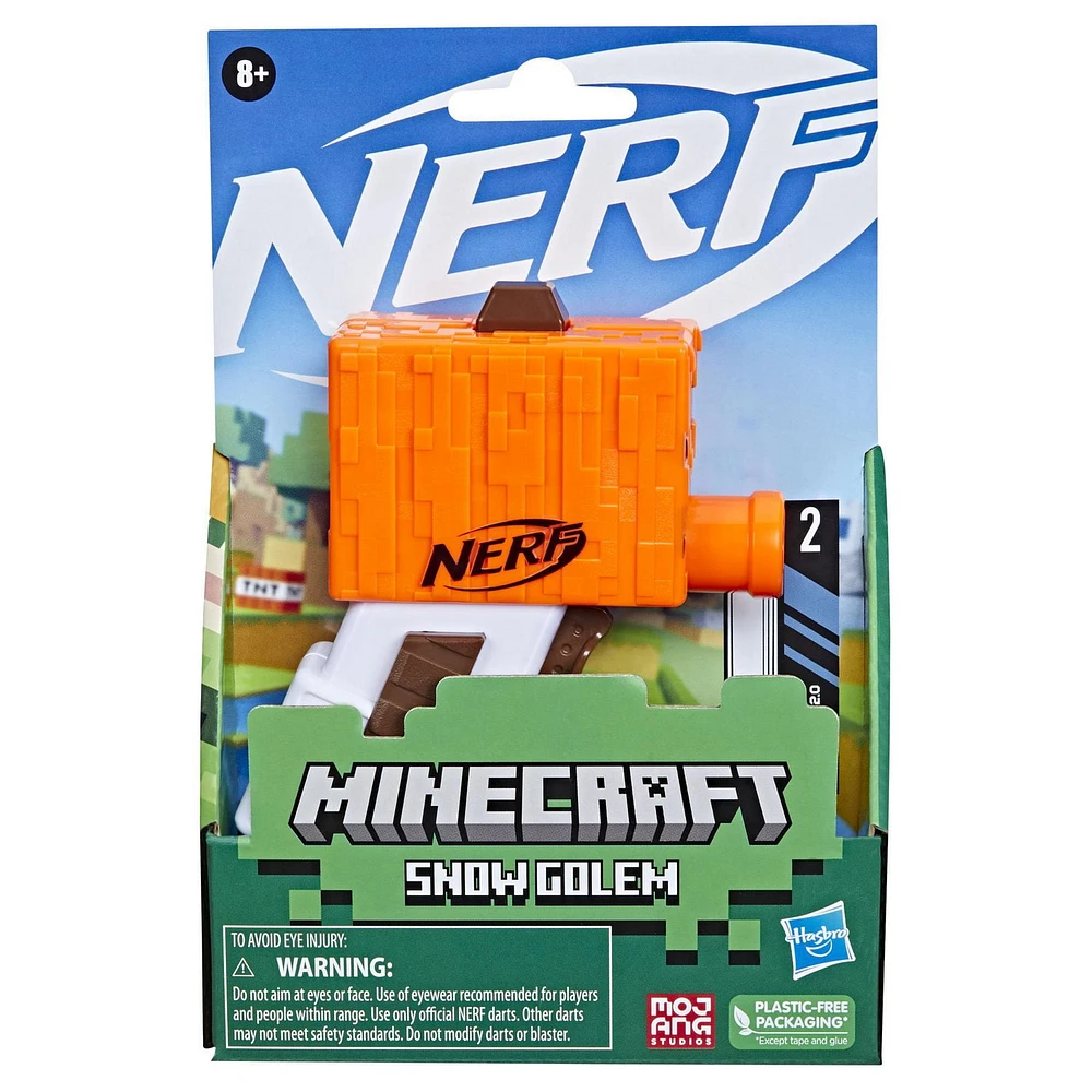 Nerf MicroShots Minecraft Snow Golem Mini Blaster, Minecraft Snow Golem Mob Design