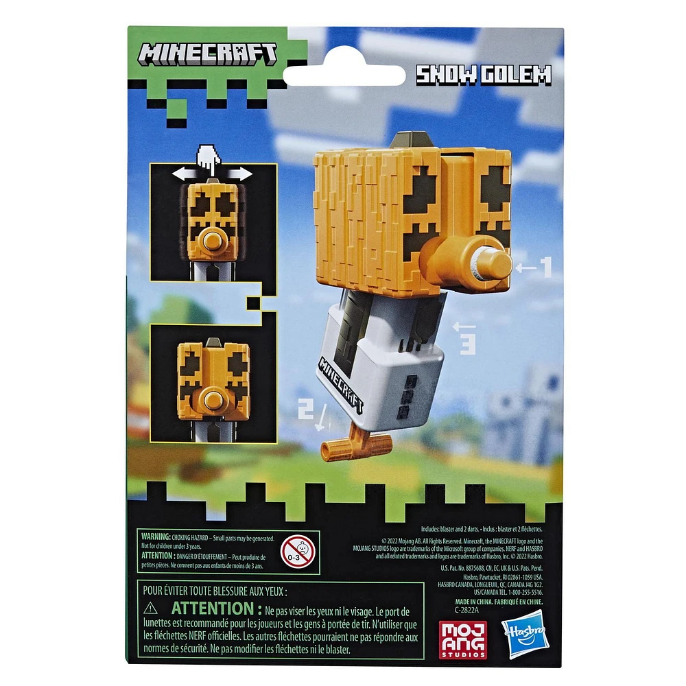 Nerf MicroShots Minecraft Snow Golem Mini Blaster, Minecraft Snow Golem Mob Design