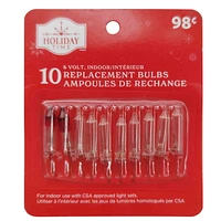 Holiday Time Clear Mini Replacement Christmas Bulbs, 6-Volt, 10-Pack