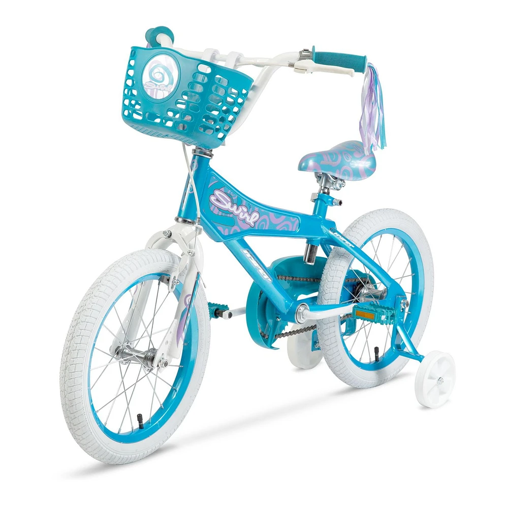 Hyper SWIRL 16" Bike, with Training Wheels, Teal