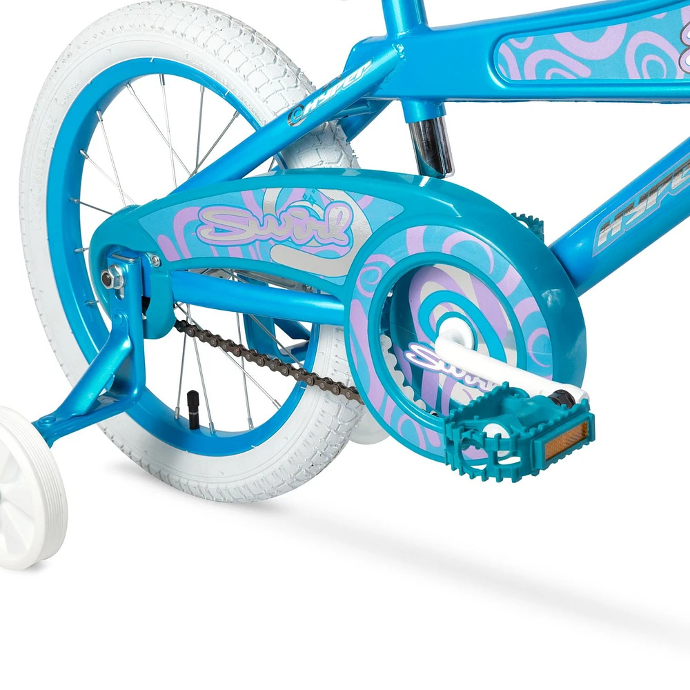 Hyper SWIRL 16" Bike, with Training Wheels, Teal