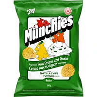 Munchies Supreme Sour Cream and Onion Flavoured Tortilla Chips, 245 g.