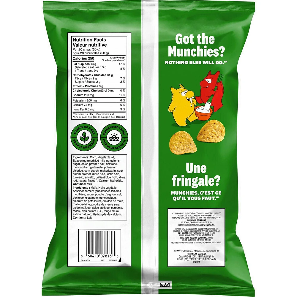 Munchies Supreme Sour Cream and Onion Flavoured Tortilla Chips, 245 g.