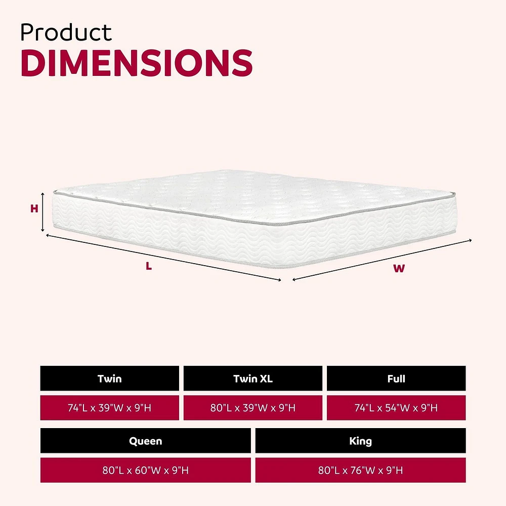 Primo International Solar 9in Pocket Coil Mattress in a Box