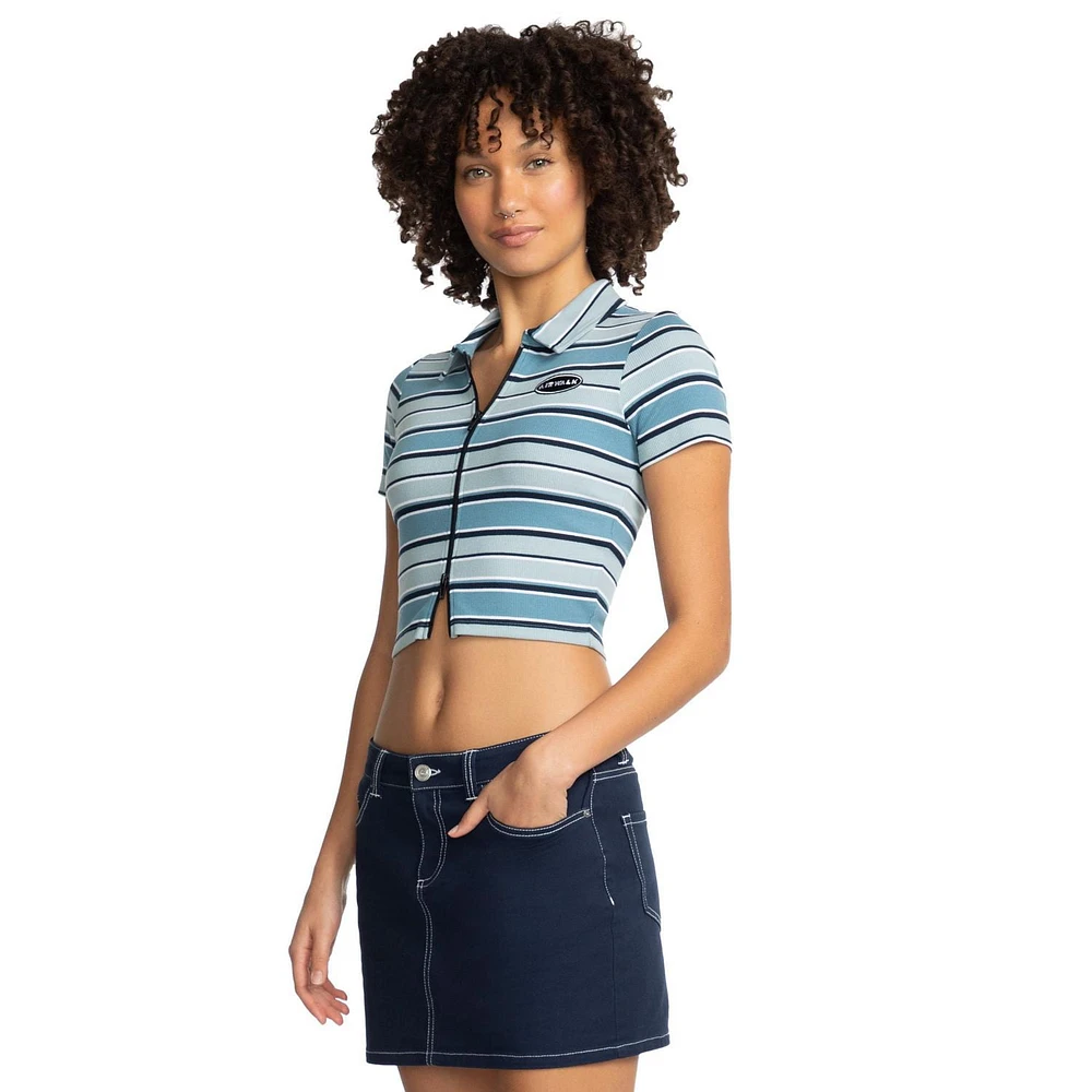 AIRWALK 2X2 RIB CROPPED ZIP TEE