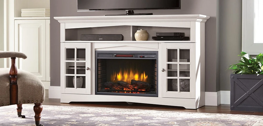 Muskoka Huntley 59" Media Electric Fireplace 370-196-204 - White